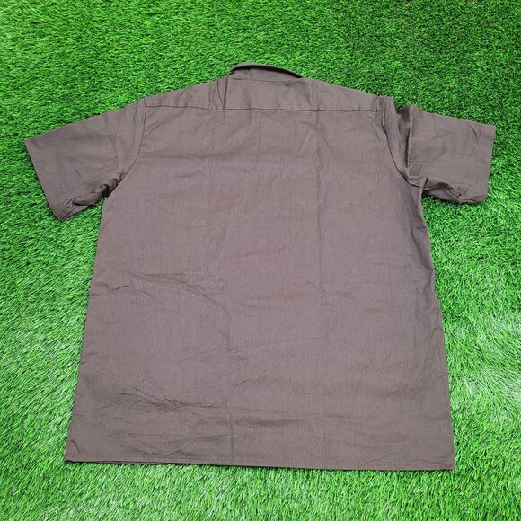 DICKIES Button Shirt XL 26x32 Brown Extra-Baggy - Picture 2 of 12